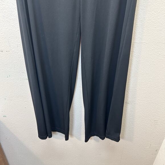Chicos Wide Leg Pants Size 2 US Large Black Knit Pull On Minimalist Classic - Picture 3 of 8
